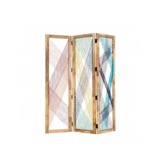 Bettina 3 Sections Room Divider In Multicoloured