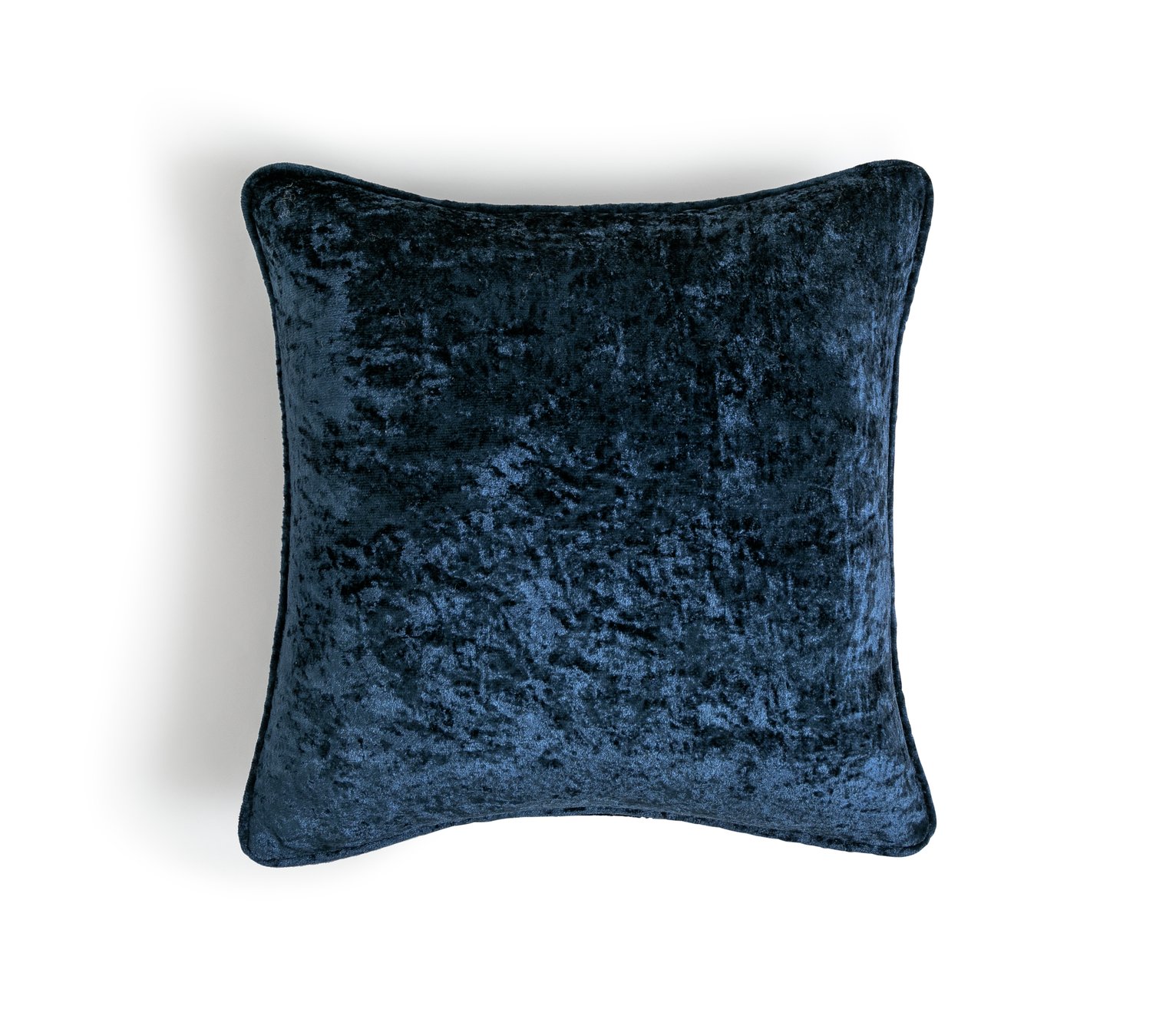 Argos Home Crushed Velvet Plain Cushion - Navy Blue 43x43cm