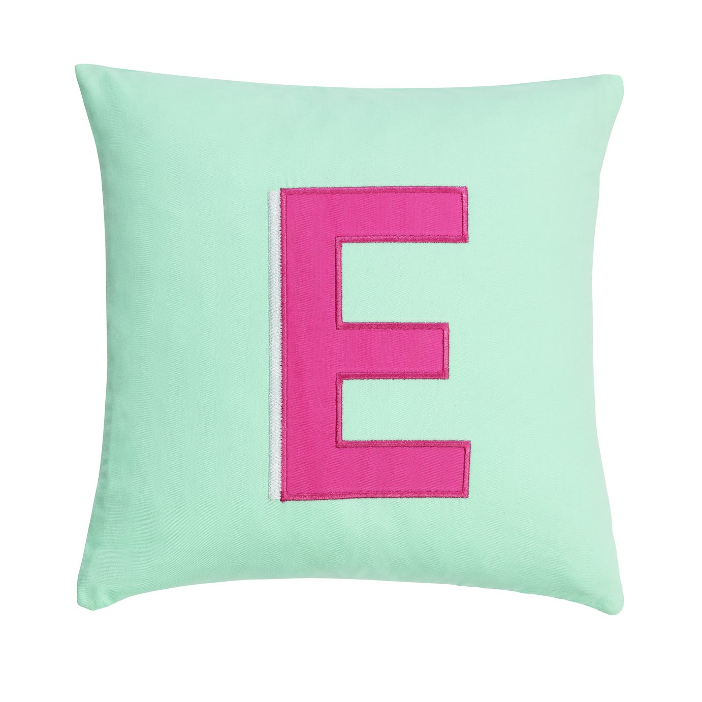 Argos Home Embroidered E Alphabet Cushion - Green - 30x30cm
