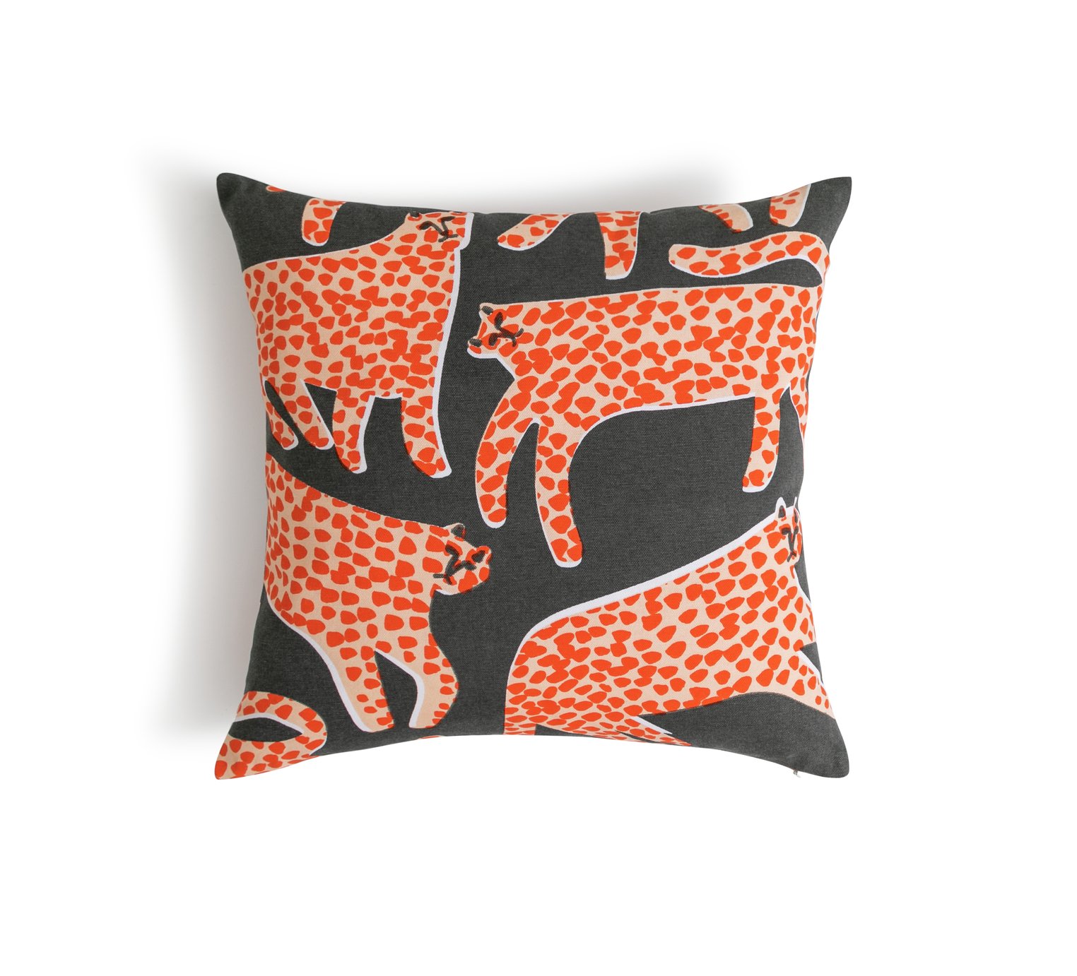 Habitat Cheetah Print Patterned Cushion - Orange - 43x43cm