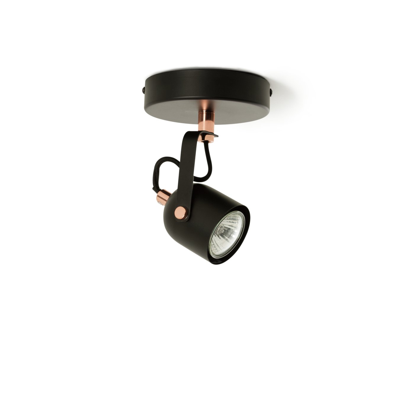 Argos Home Single Spotlight - Rose Gold & Black
