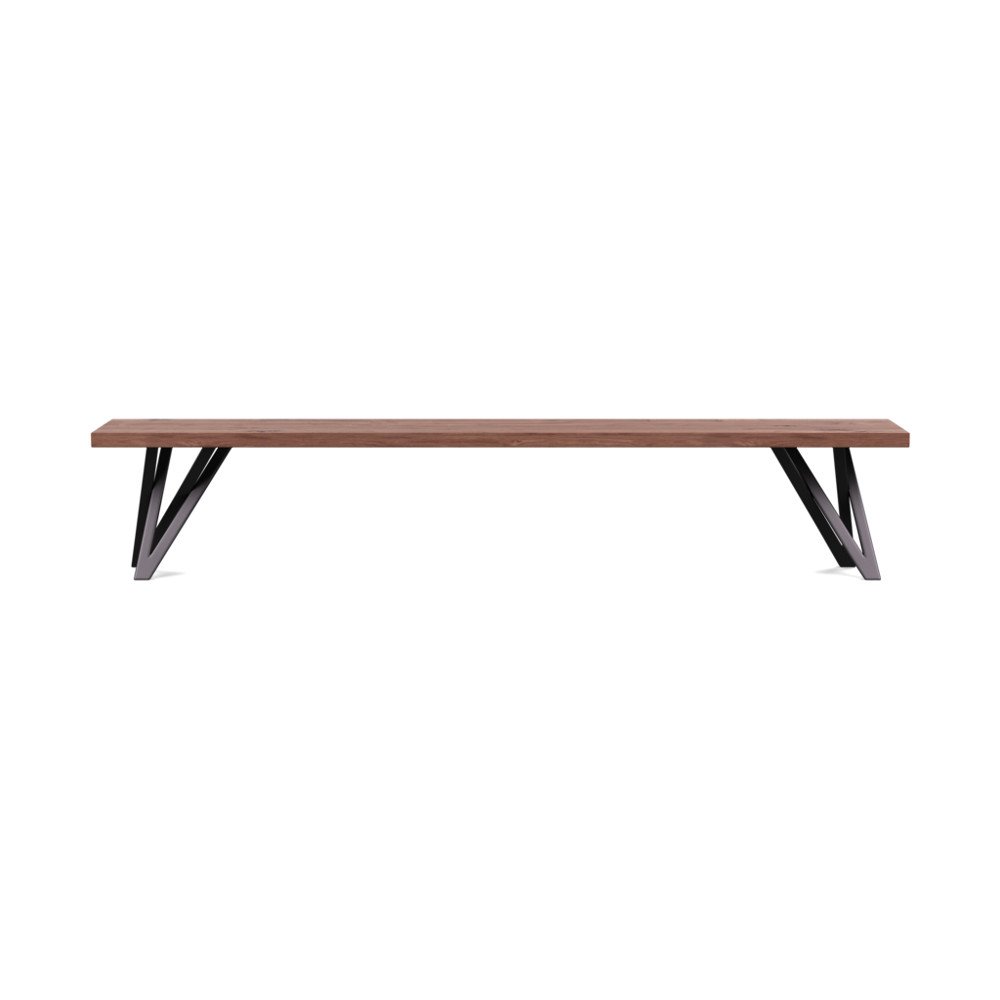 Heal's Vienna Bench 220x35cm Oiled Walnut Straight Edge Not Filled