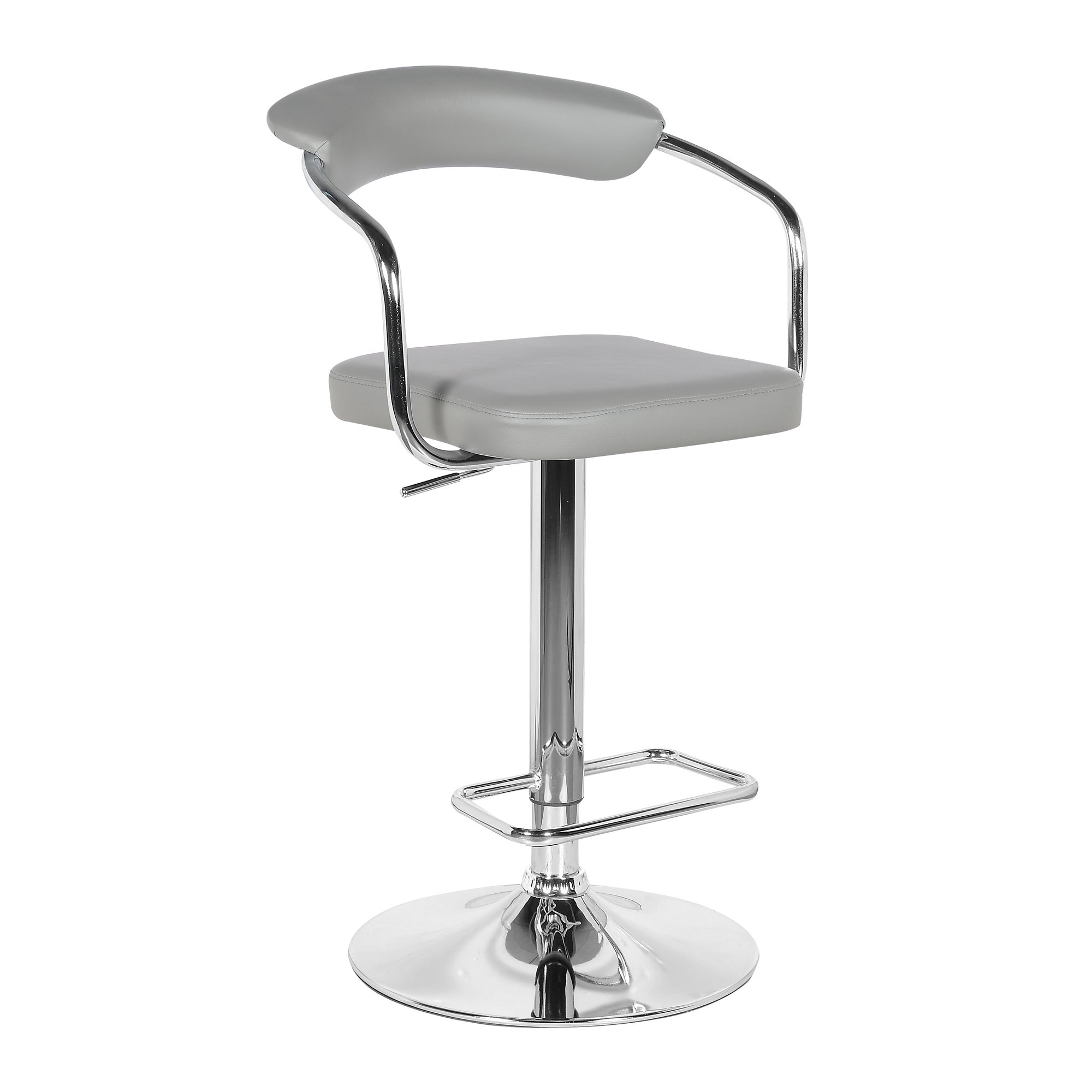 Houston PU Leather Bar Stool Grey