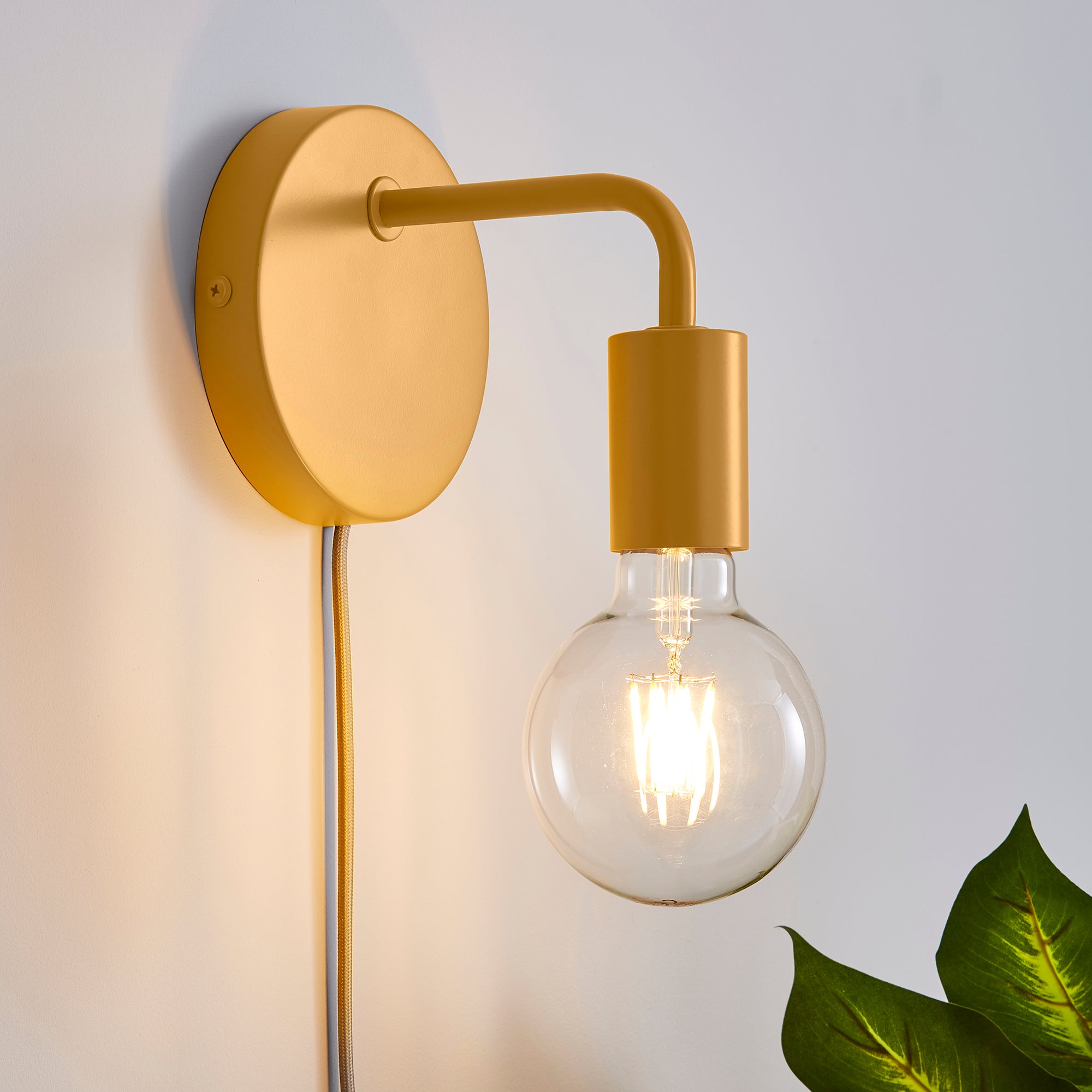 Elements Koppla Plug-In Wall Light Yellow/Grey