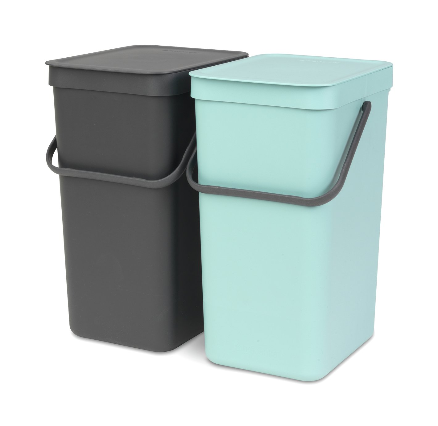 Brabantia Sort & Go Set of 2 16 Litre Bins - Mint and Grey
