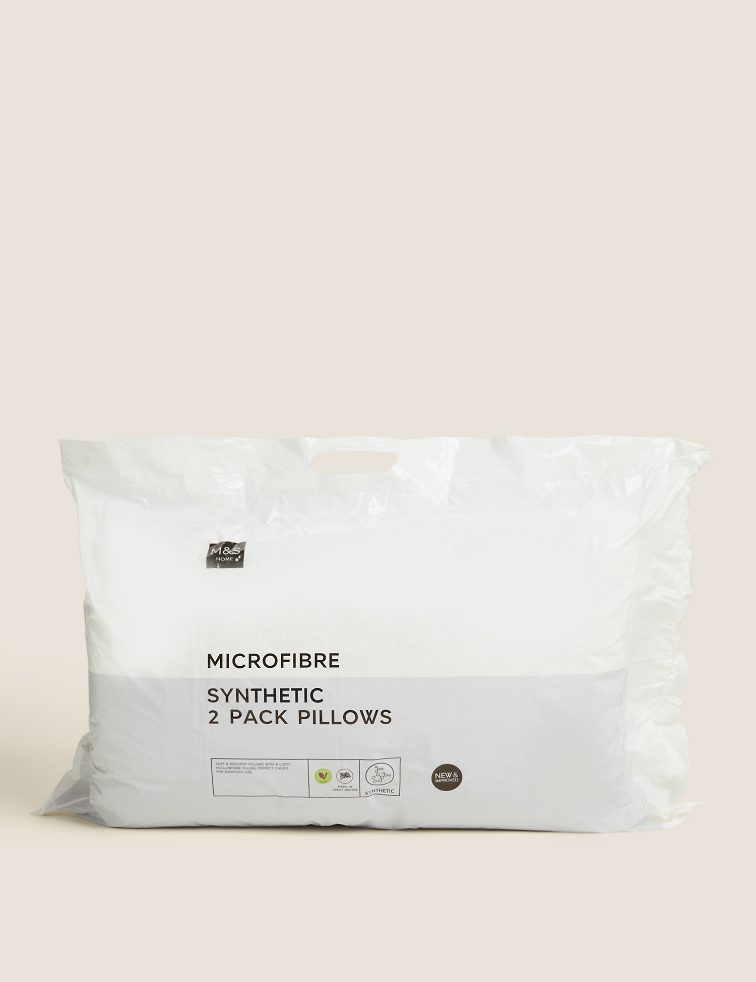M&S 2 Pack Microfibre Medium Pillows