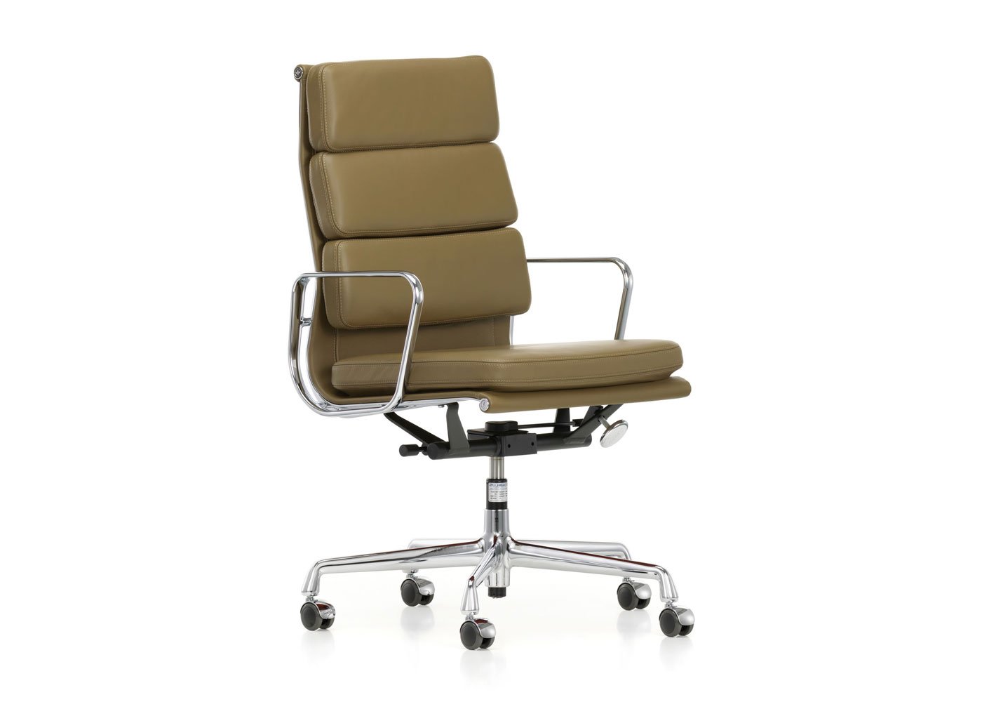 Vitra Eames EA219 Soft Pad Chair High Backrest Olive Leather