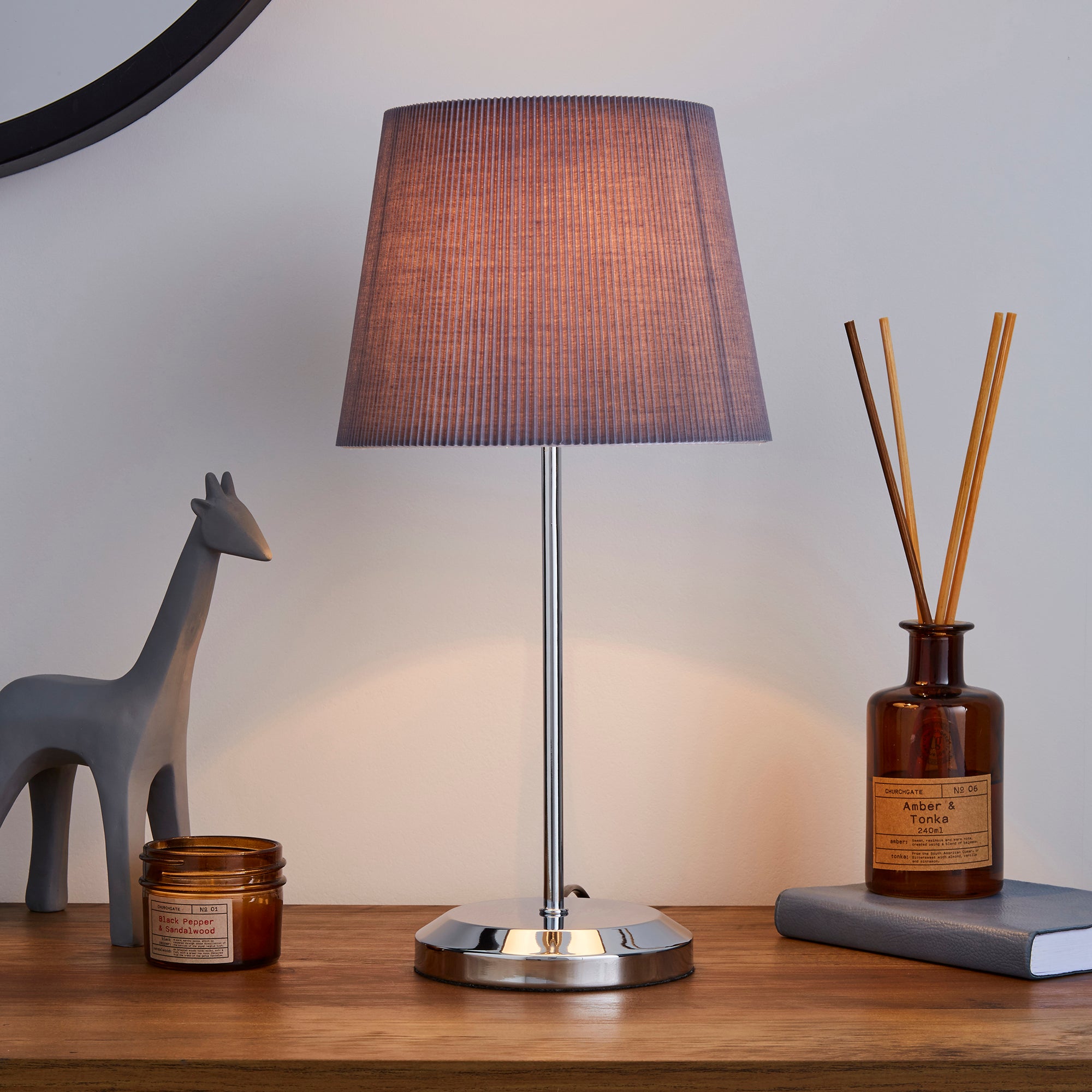 Jali Charcoal Table Lamp Charcoal