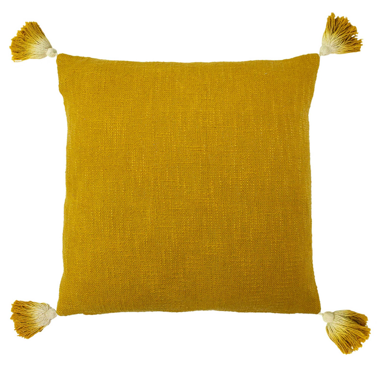 Juniper Tassel Cushion, Ochre