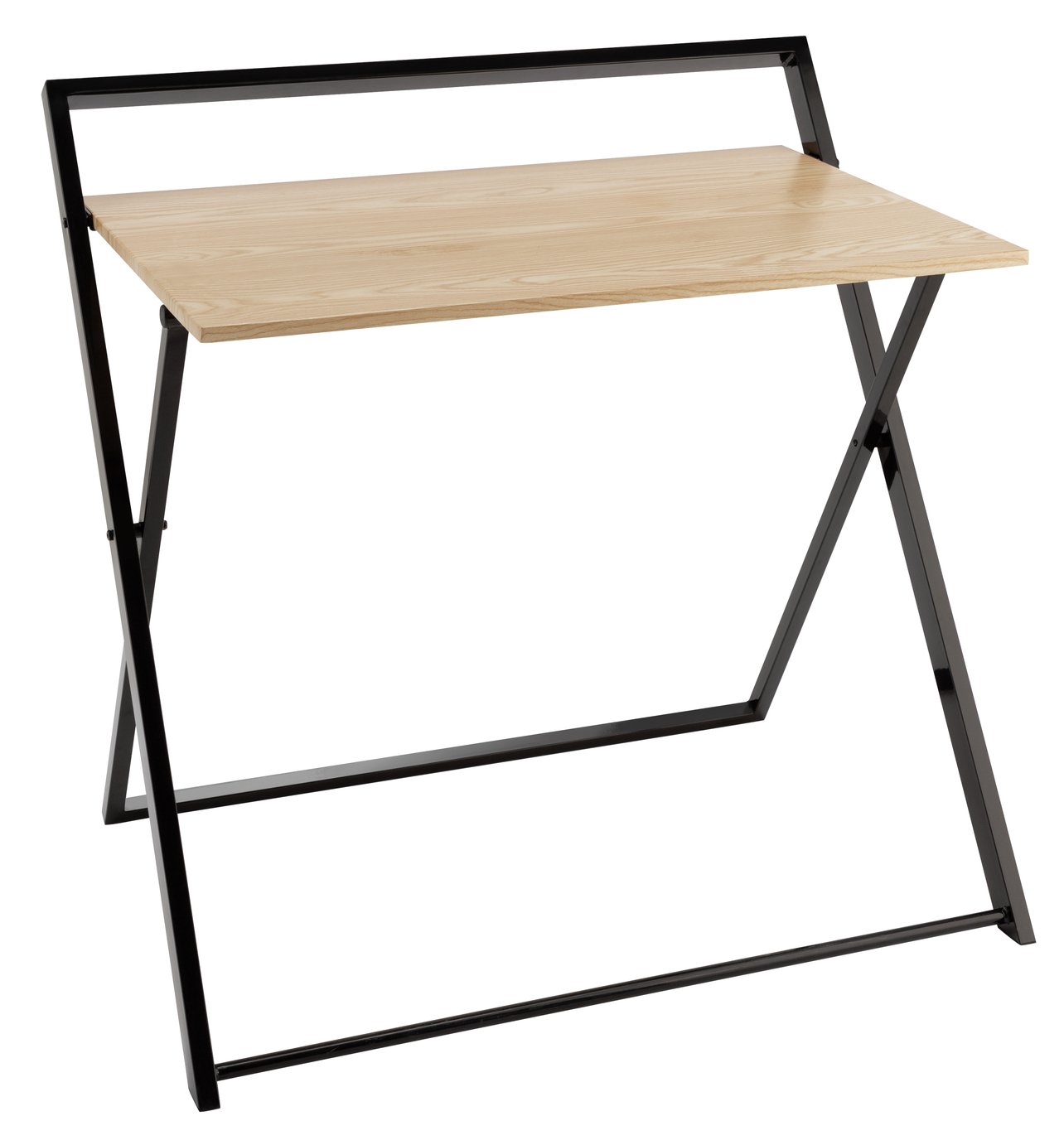 Habitat Compact Folding Office Desk - Black & Oak