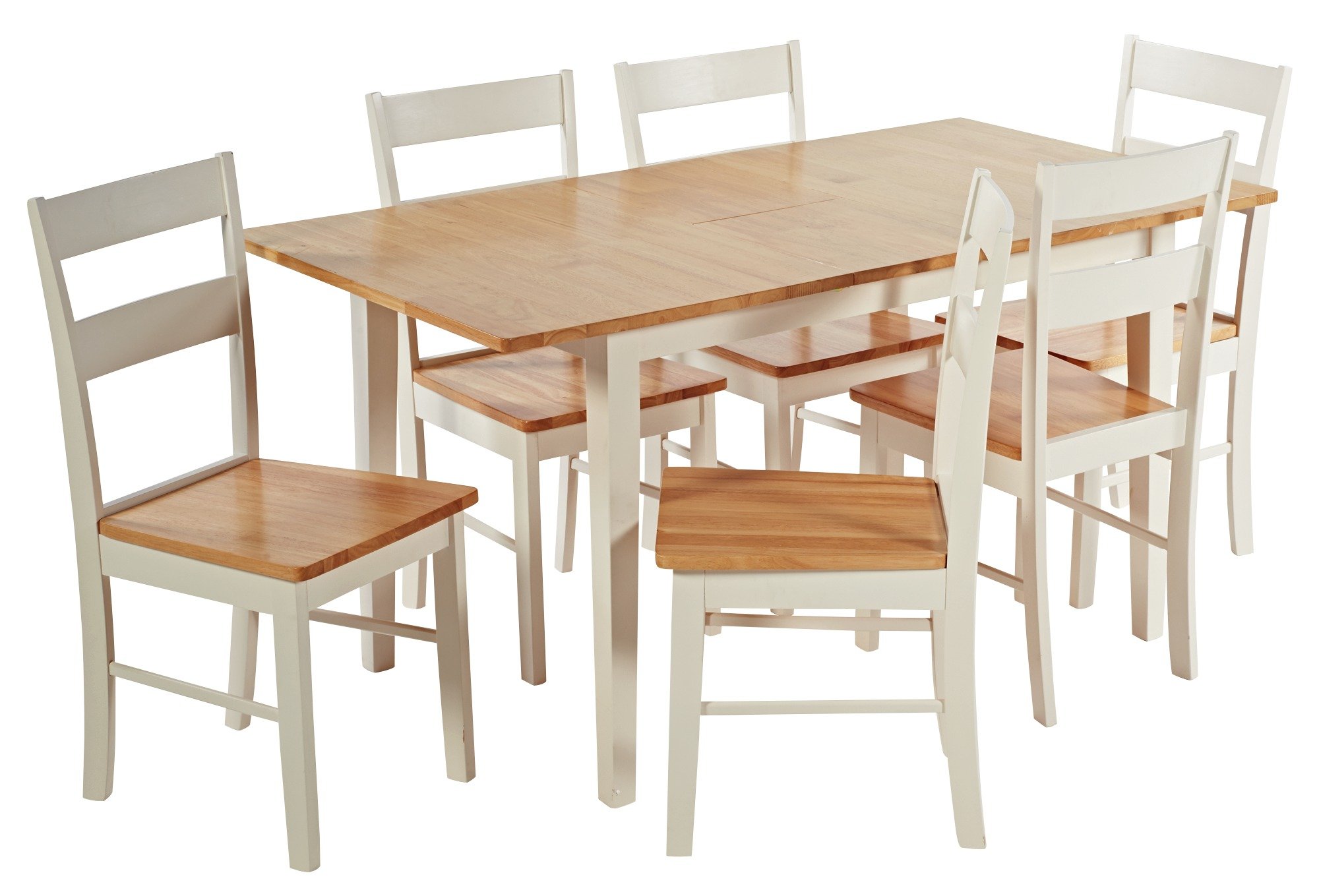 Habitat Chicago Solid Wood Extending Table & 6 Chairs