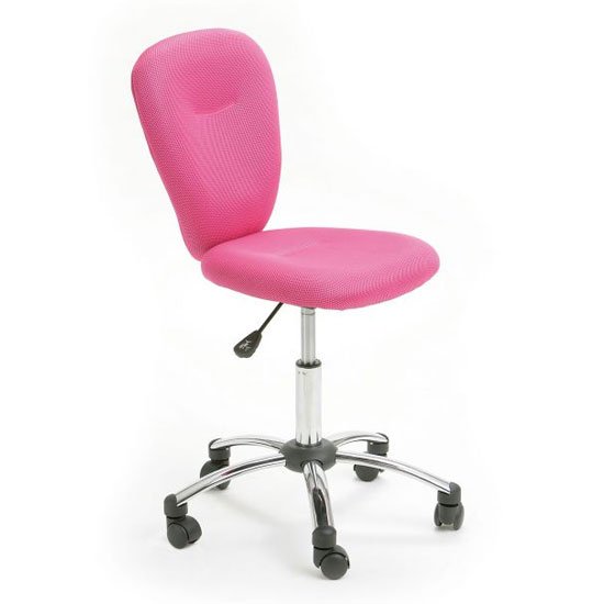 Mali Fabric Height Adjustable Office Chair In Pink