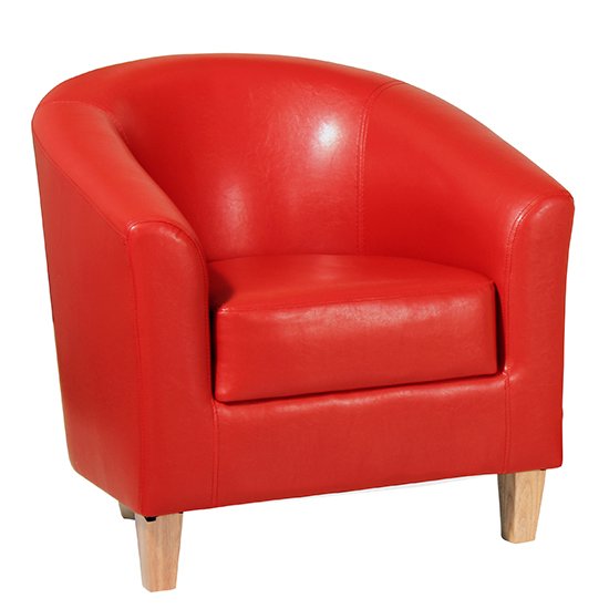 Leporis PU Leather 1 Seater Sofa In Red