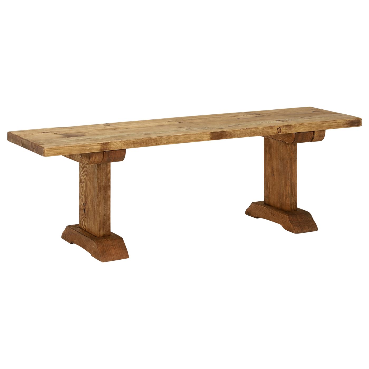 Newsham Reclaimed Wood Bench, Polished Brown