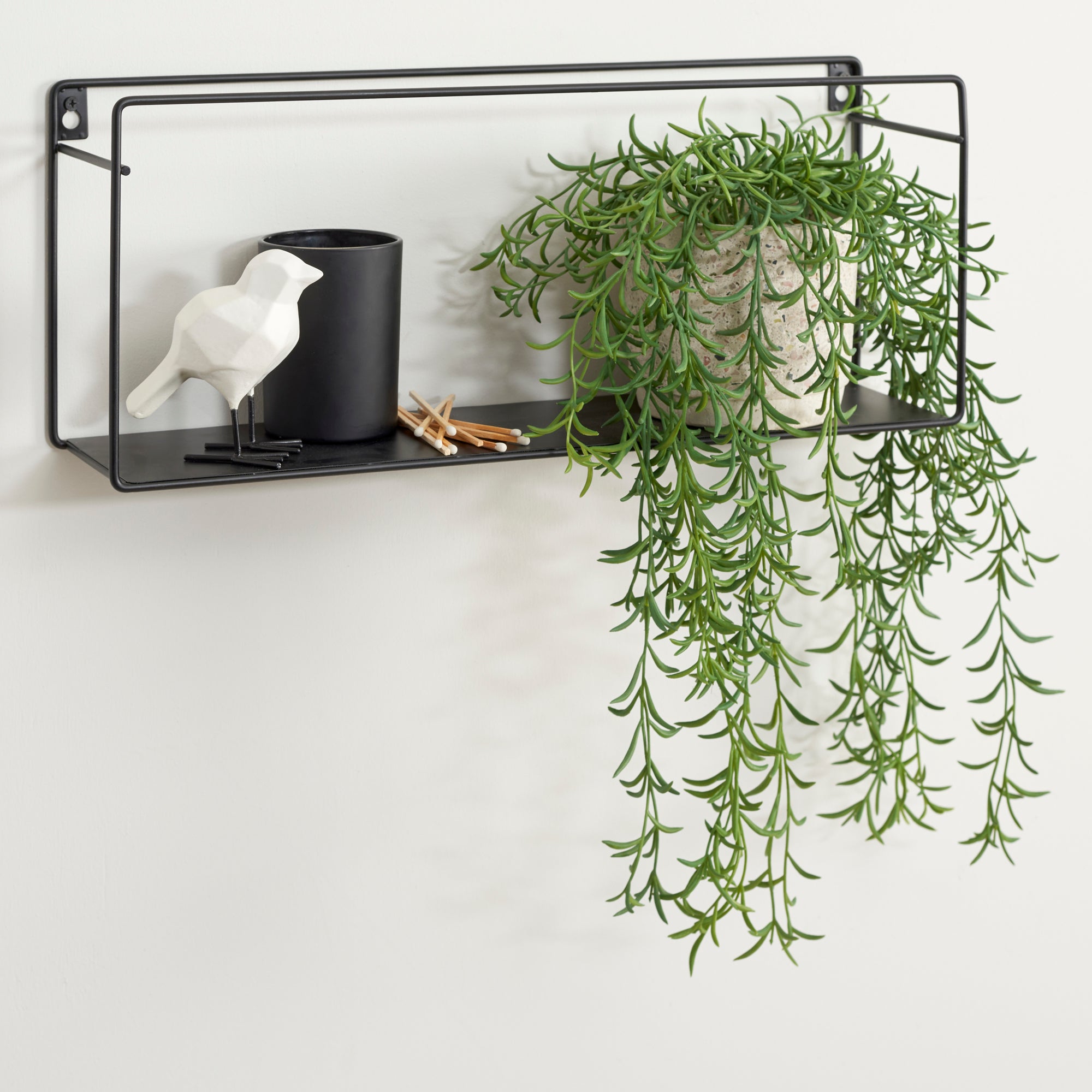 Large Black Metal Shelf Matt Black