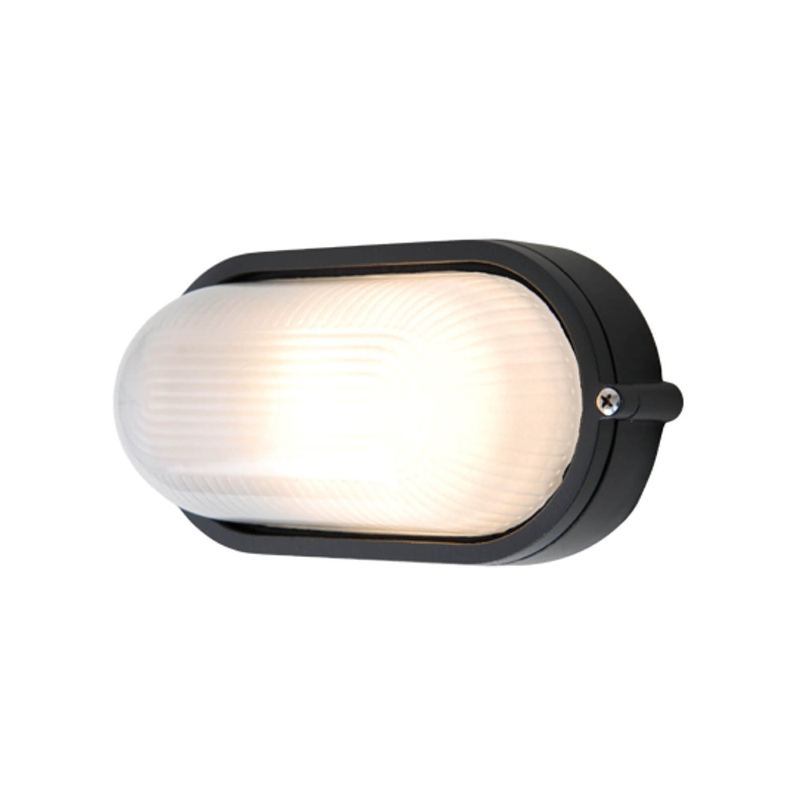 Lutec Echo Outdoor Bulkhead Wall Light In Black