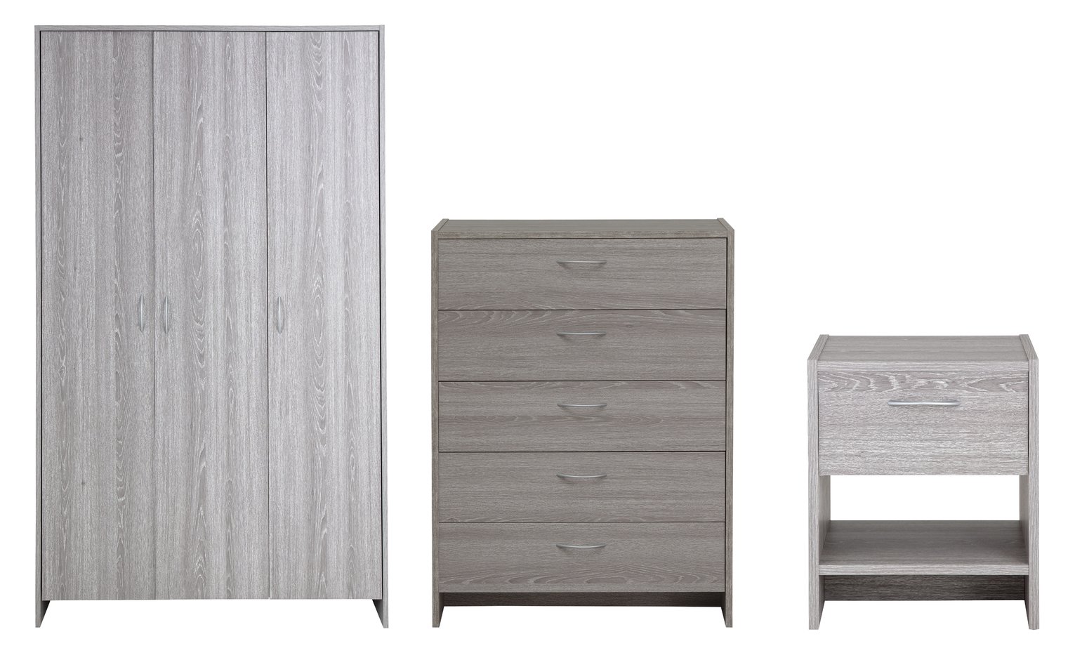 Argos Home Seville 3 Pc 3 Dr Wardrobe Set - Grey Oak Effect