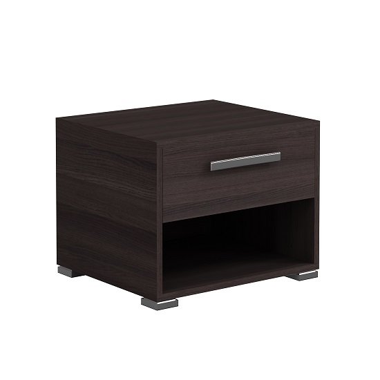 Dolce Wooden Bedside Cabinet In Vulcano Oak With 1 Drawer