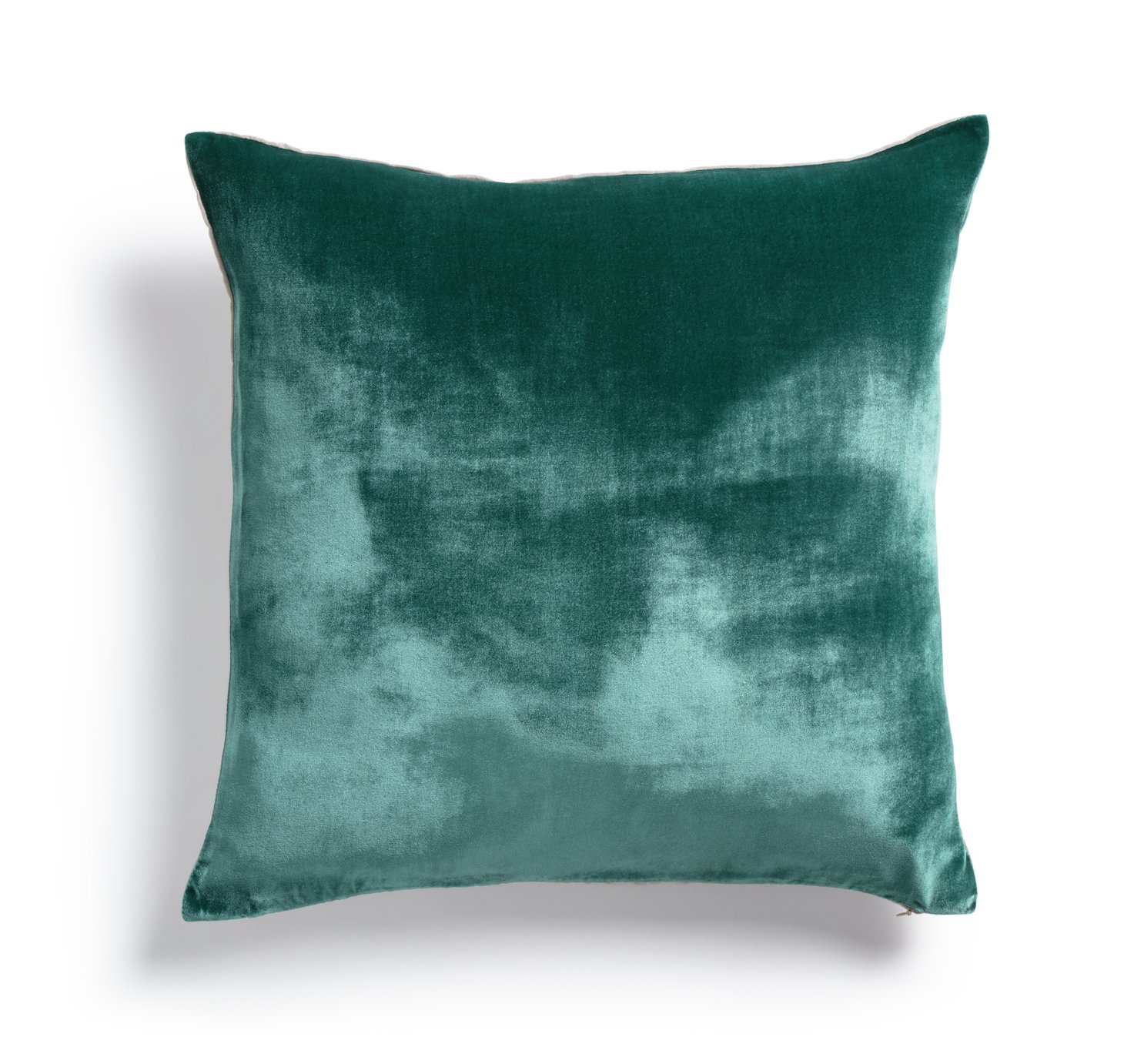 Habitat Regency Velour Linen Plain Cushion - Emerald 50x50cm
