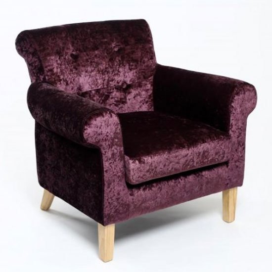 Pittsburgh Crushed Velvet Armchair In Grape