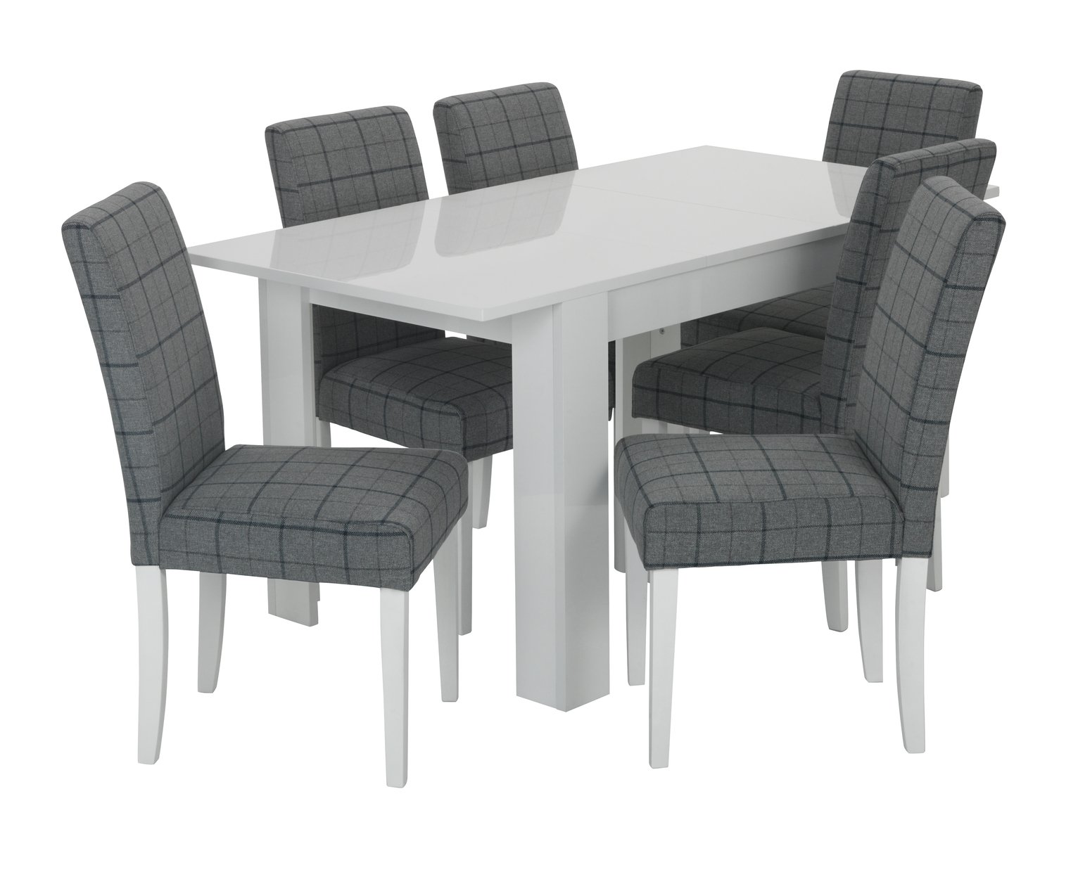 Habitat Miami Gloss Extending Table & 6 Chairs - Blue