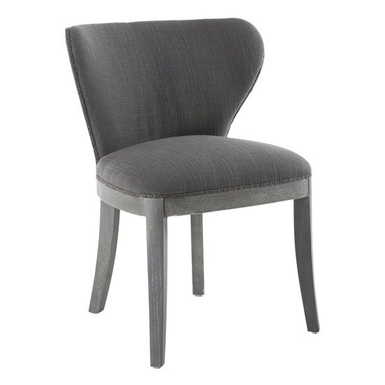Grandure Linen Effect Accent Chair In Antique Grey