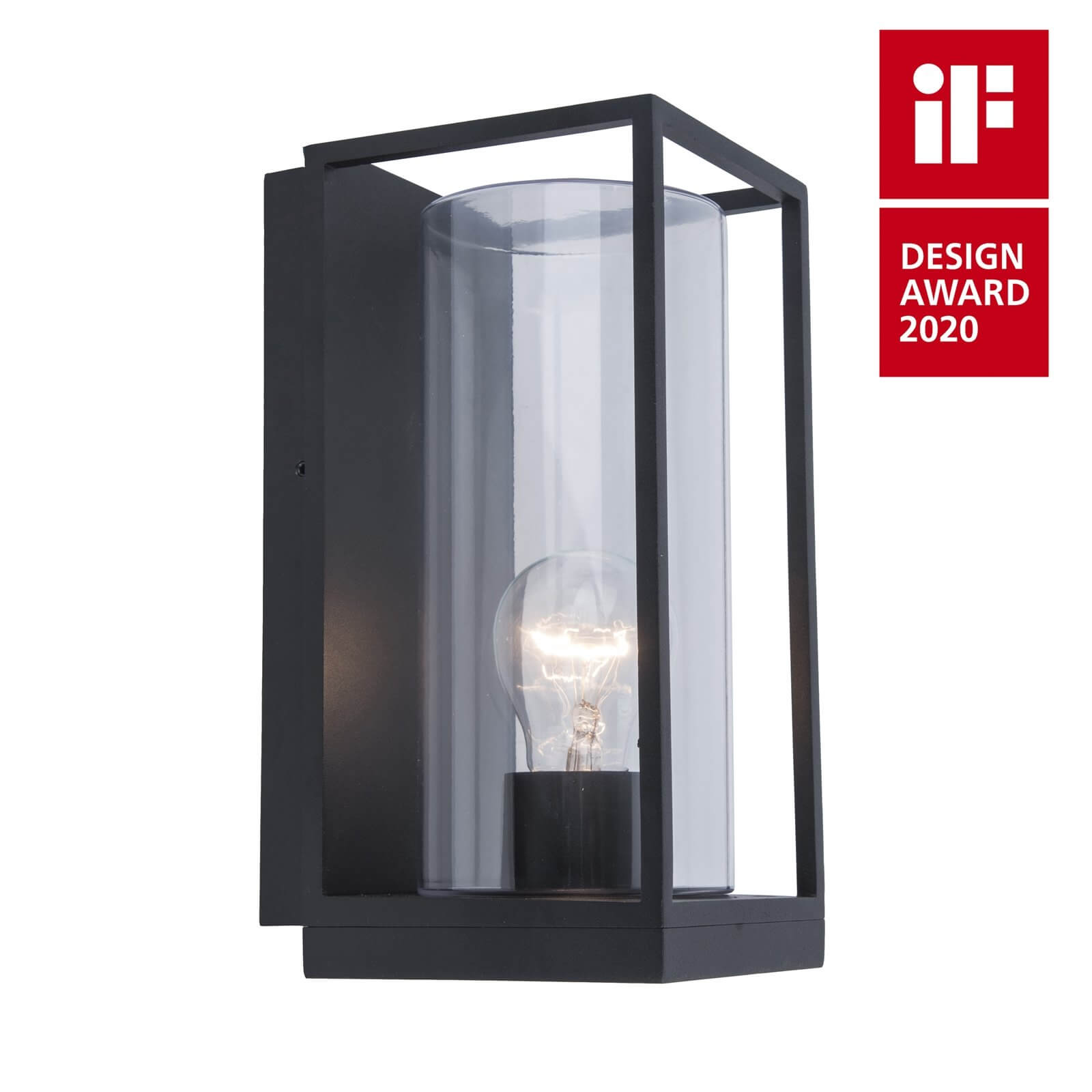 Lutec Flair Flush Outdoor Wall Light In Black
