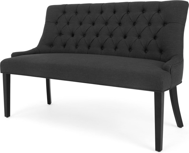 Flynn Dining Bench, Midnight Black