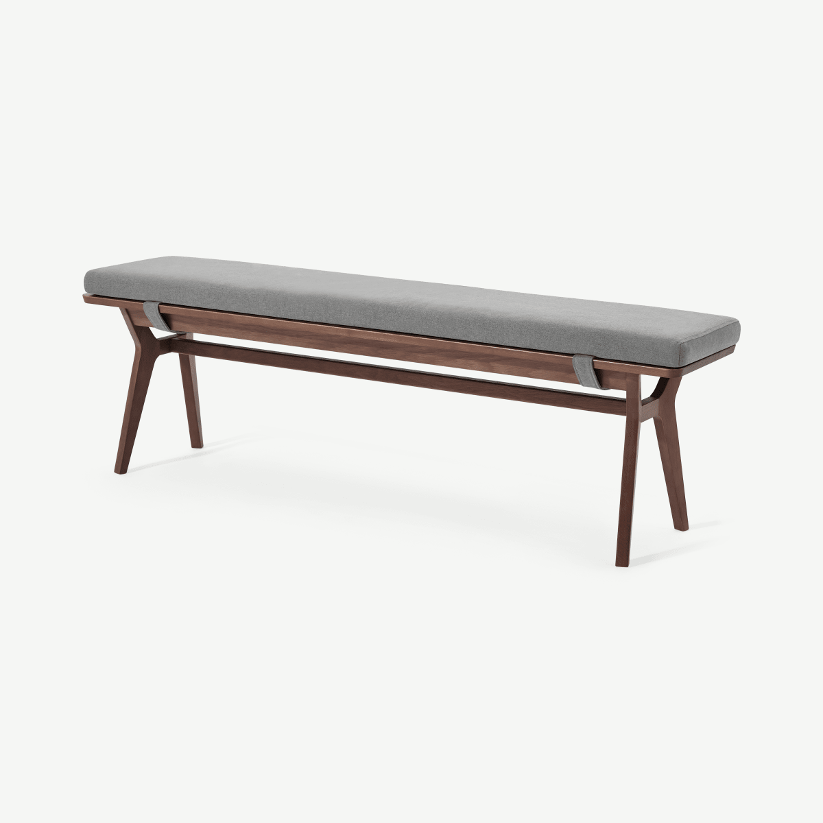 Jenson Dining Bench, Dark Stain Oak & Mountain Grey