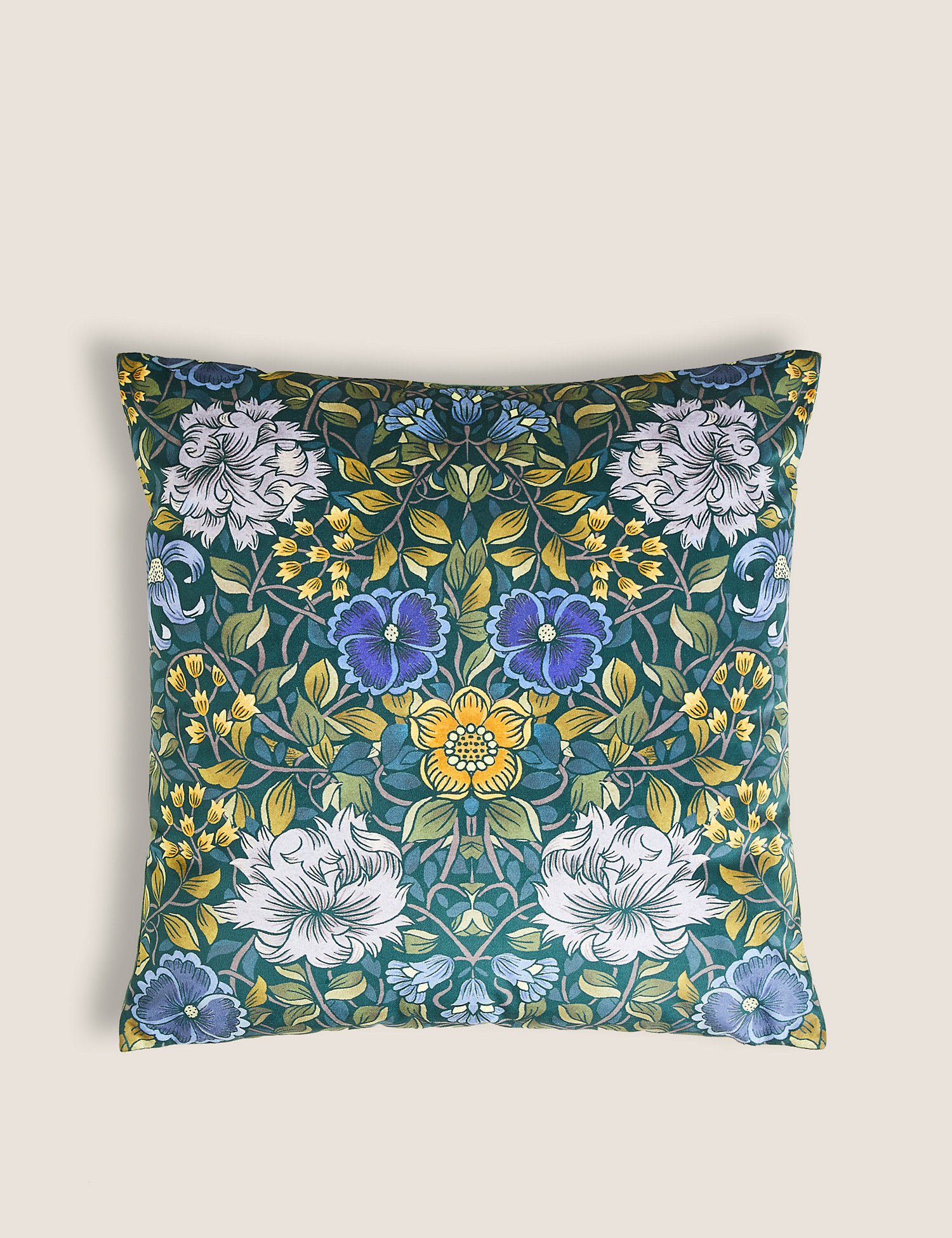 M&S Velvet Mirror Floral Print Cushion