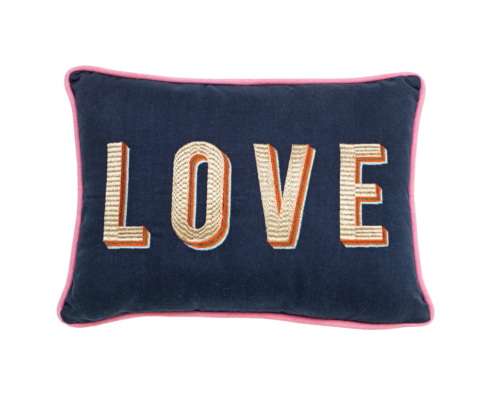 Argos Home Love Cushion - Navy Blue - 35x25cm
