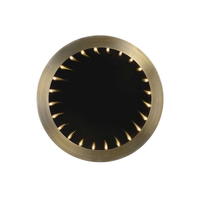 Timothy Oulton LED Inception Brass Circular Wall Mirror - Medium - W100 x D11 x H100cm