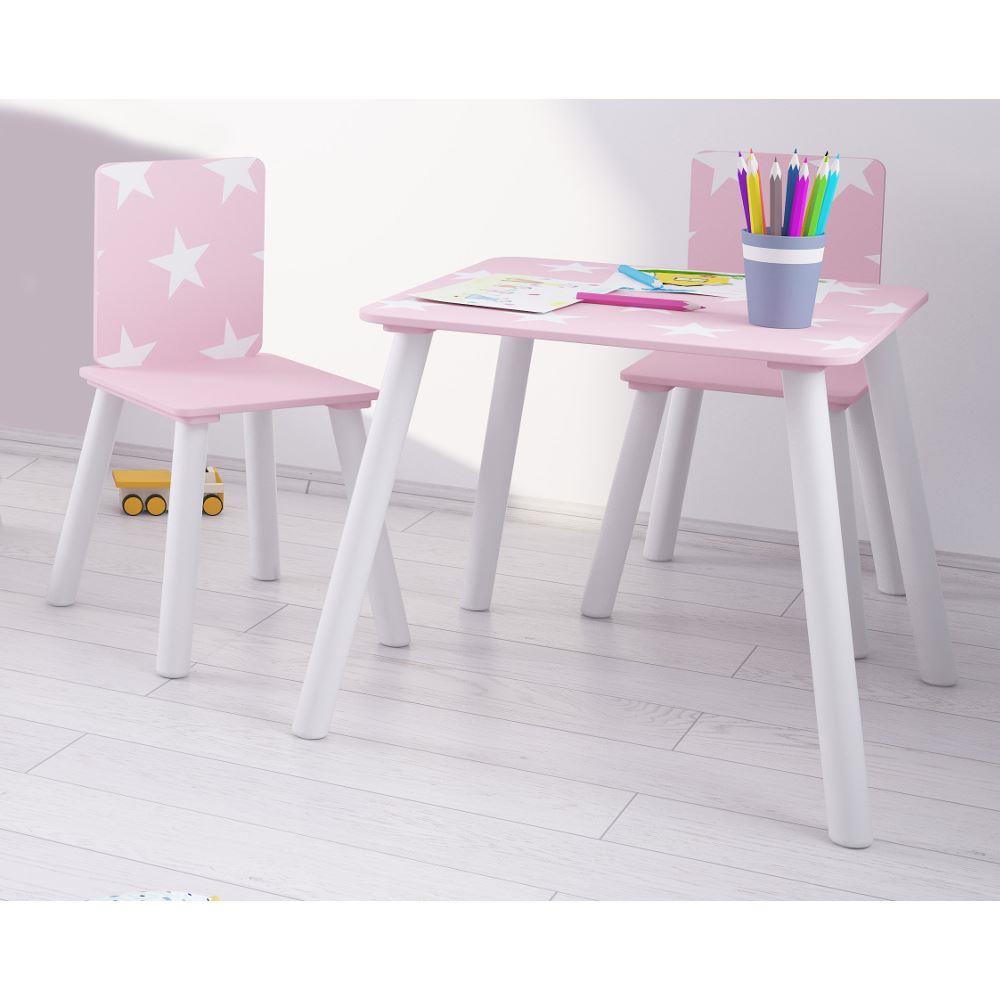 Star Pink and White Table and Chairs