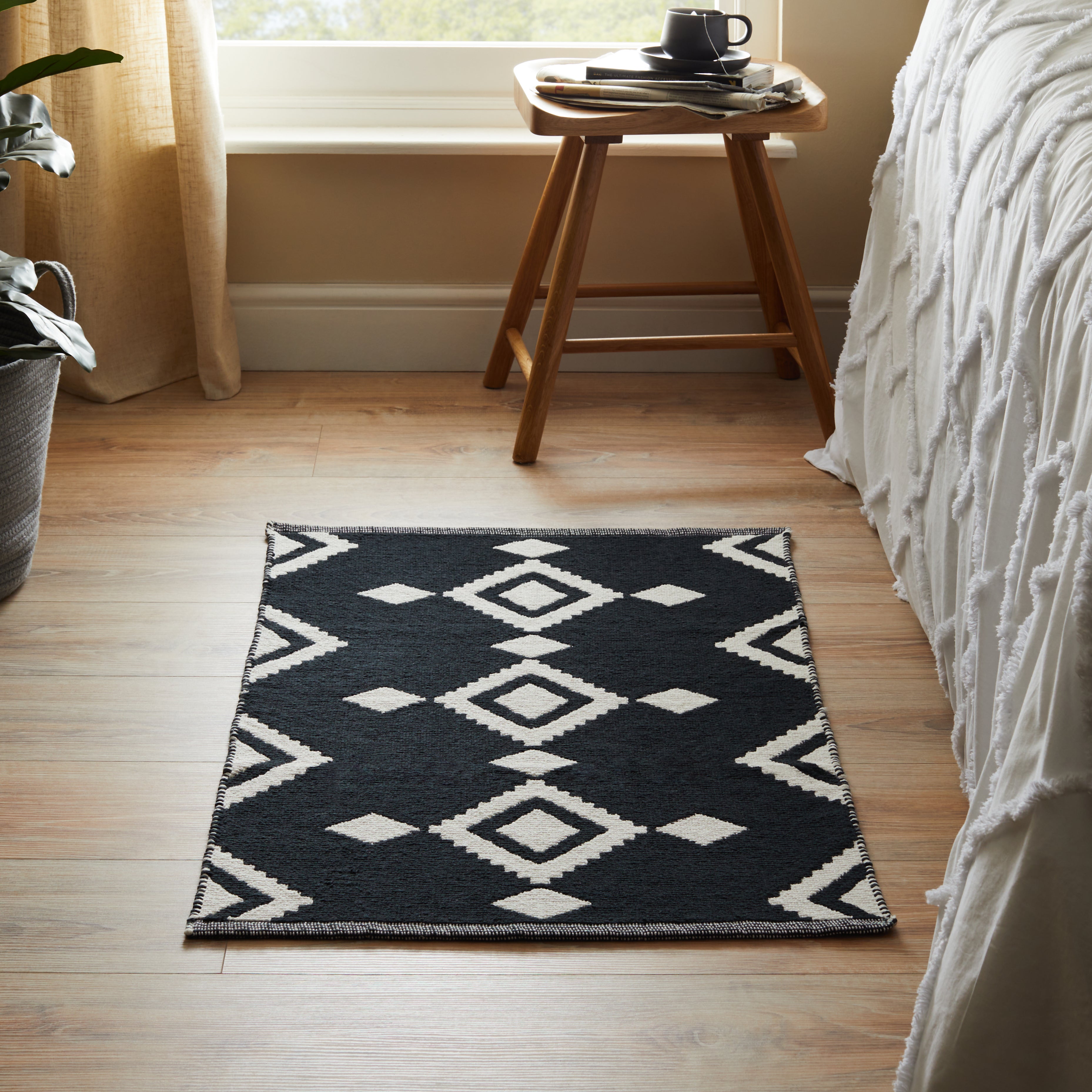 Jacquard Rug 60 x 90cm Jacquard Black