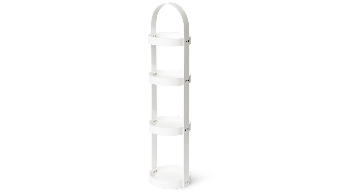 Wireworks Gloss White Round Caddy 4 Tray Mezza