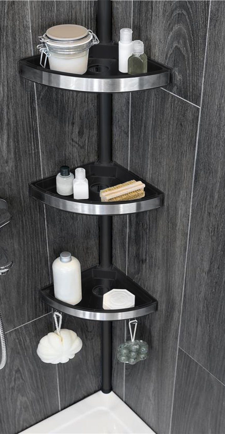 Lloyd Pascal 3 Tier Corner Shelving Unit - Black