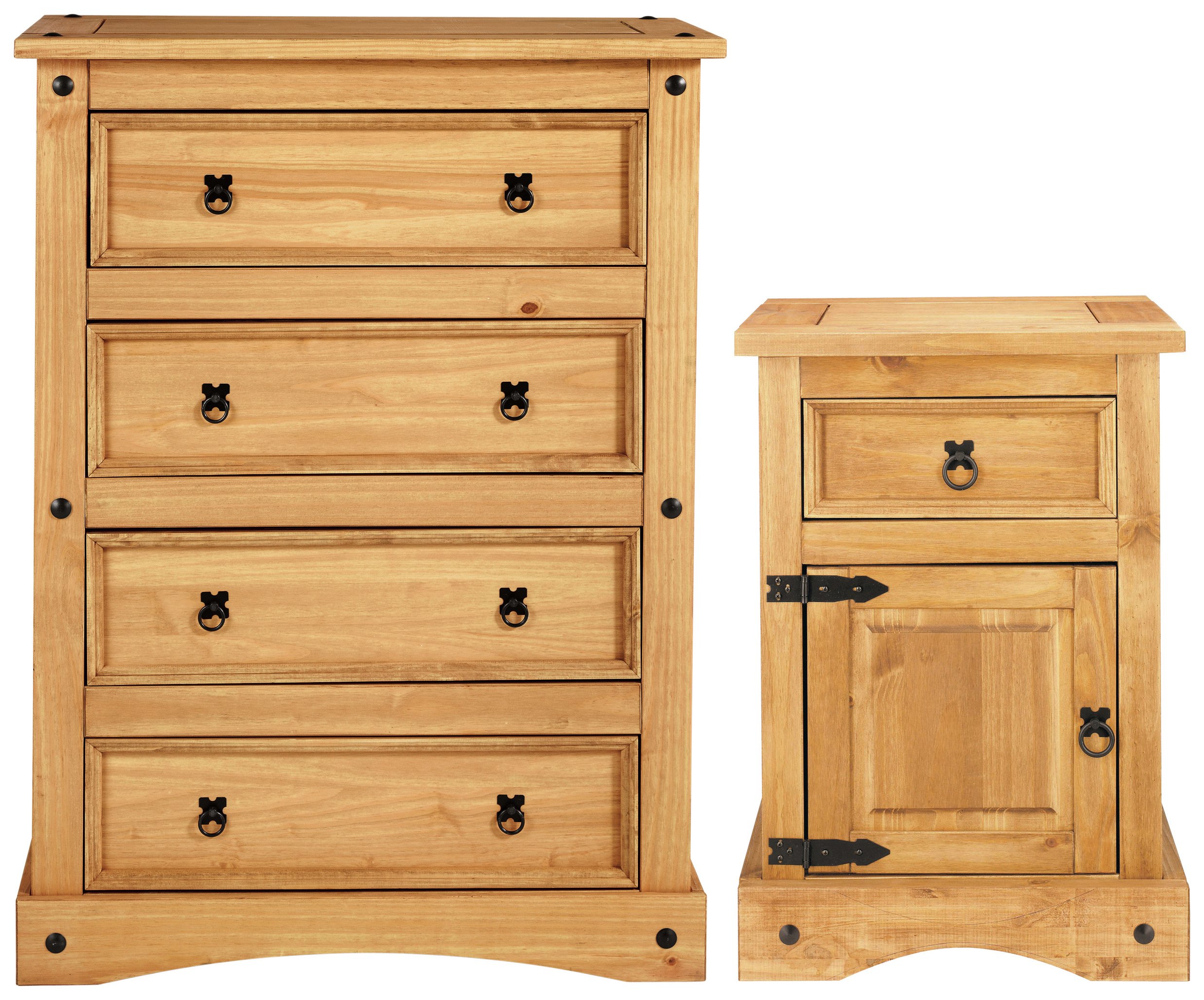 Argos Home Puerto Rico Bedside & 4 Drawer Set - Light Pine