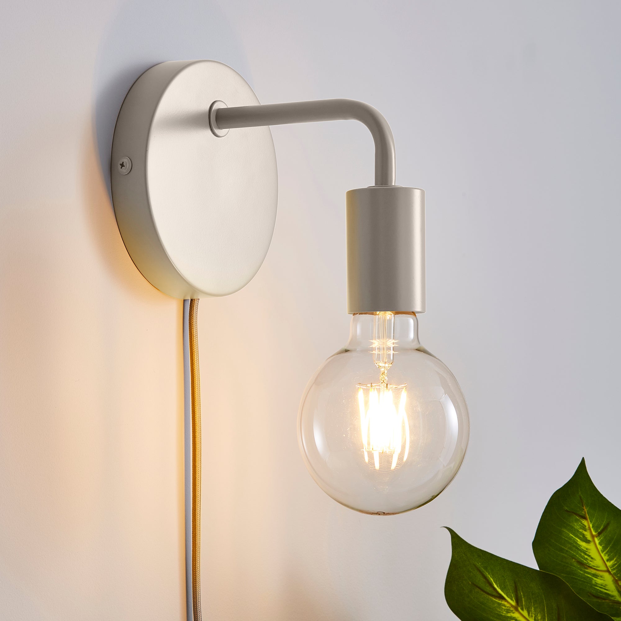 Elements Koppla Plug-In Wall Light Grey