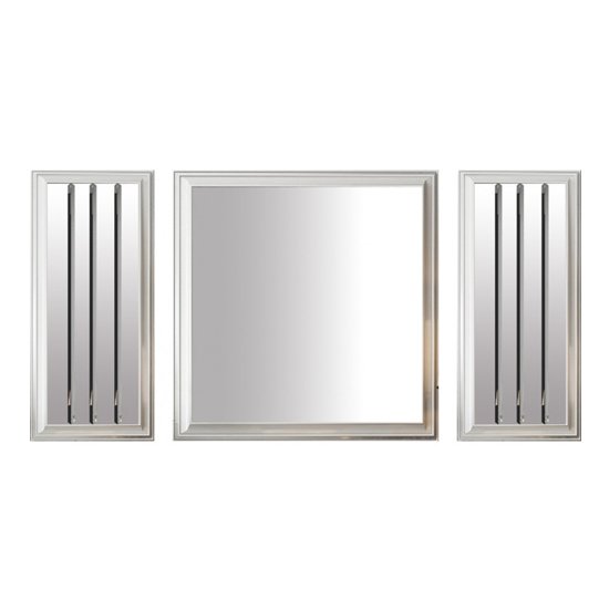 Angel Set Of 3 Designer Wall Mirrors With White Wooden Frame