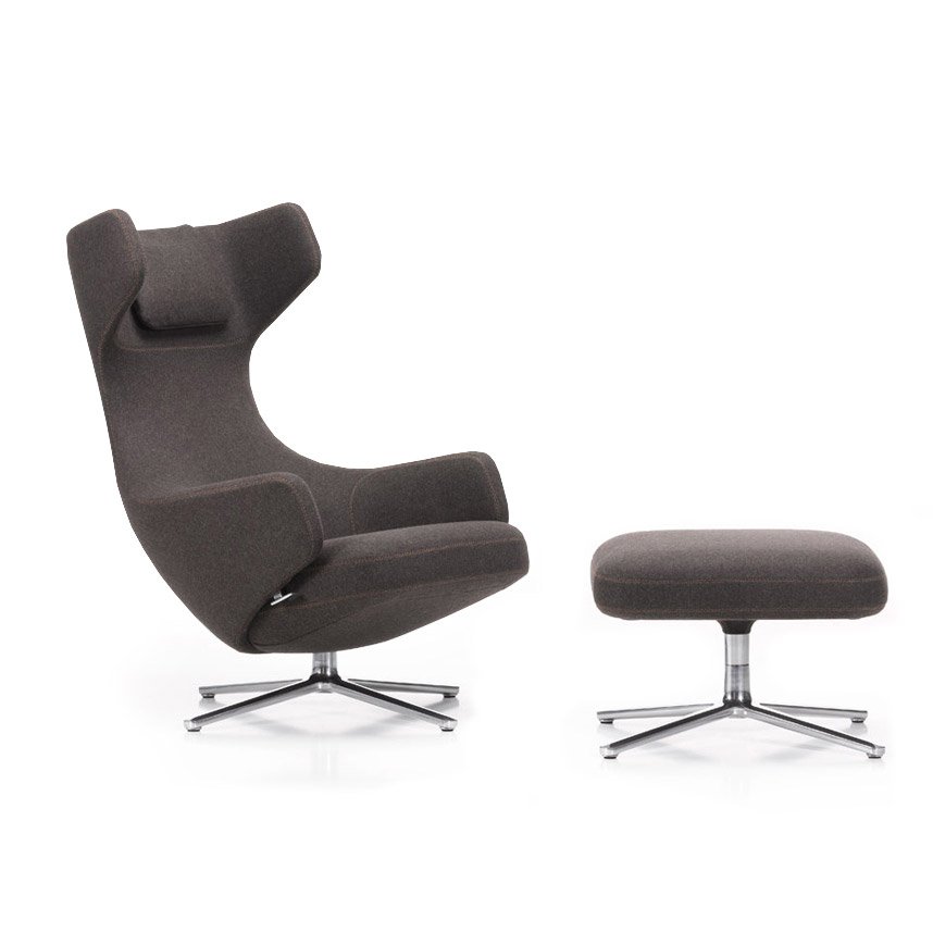 Vitra Grand Repos & Ottoman Cosy Nutmeg