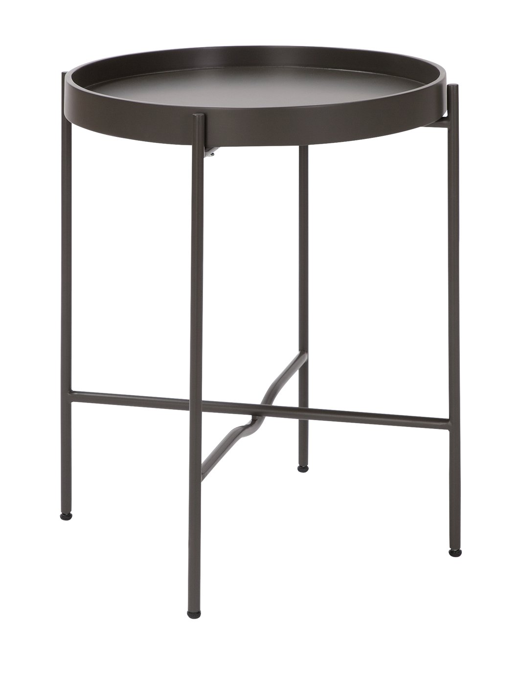 Habitat Metal Circular Bedside Table - Dark Grey