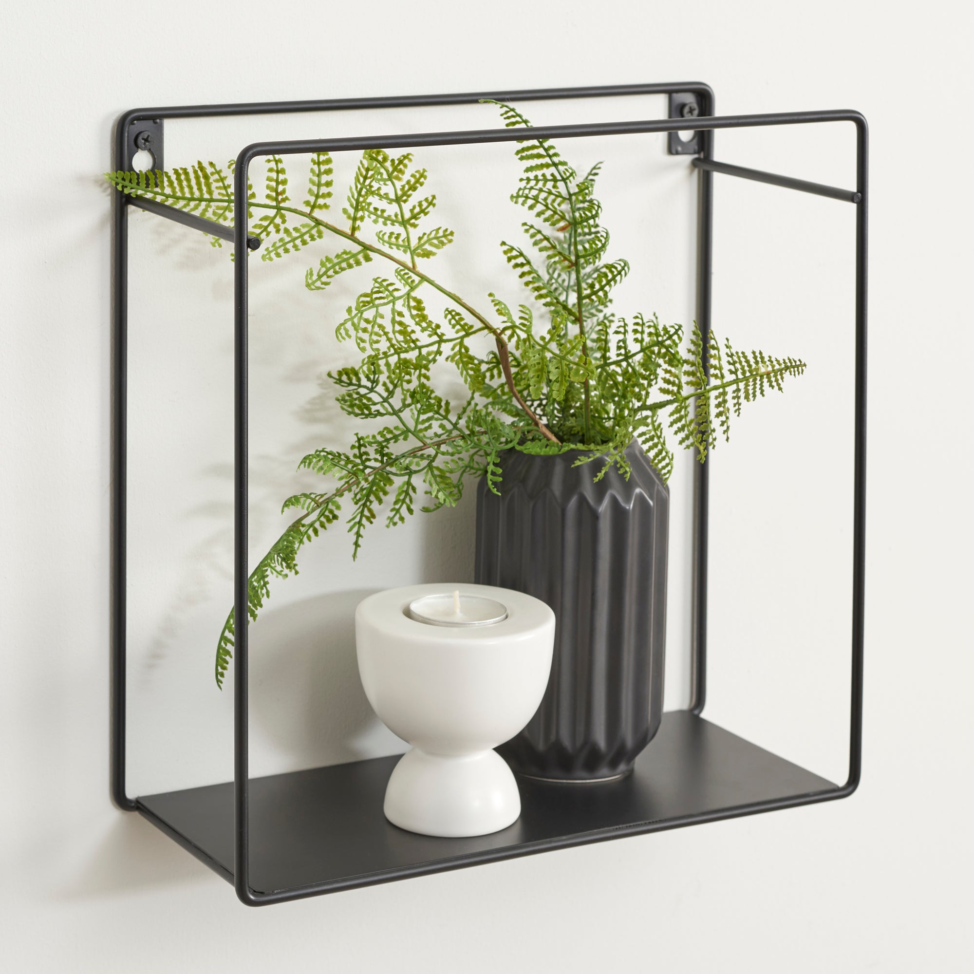 Small Black Metal Shelf Matt Black