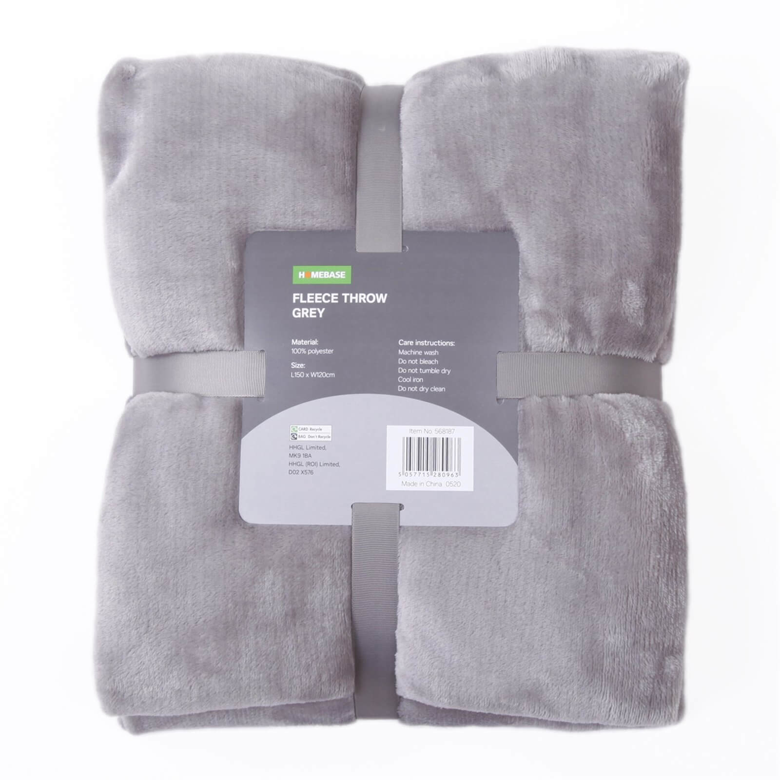 Fleece Throw - Grey - 120x150cm
