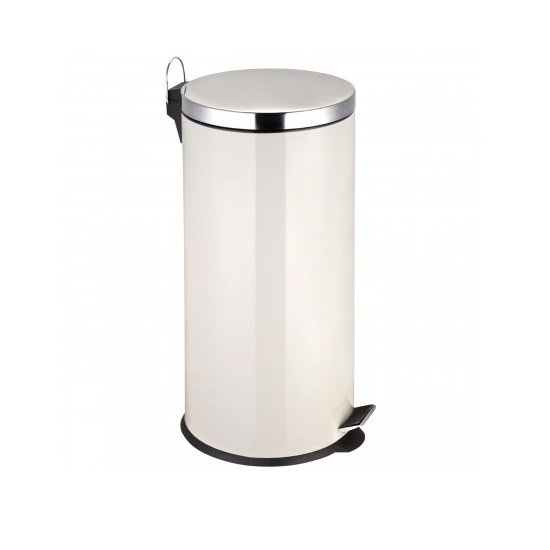 30Ltr Pedal Stainless Steel Bin In Cream Finish