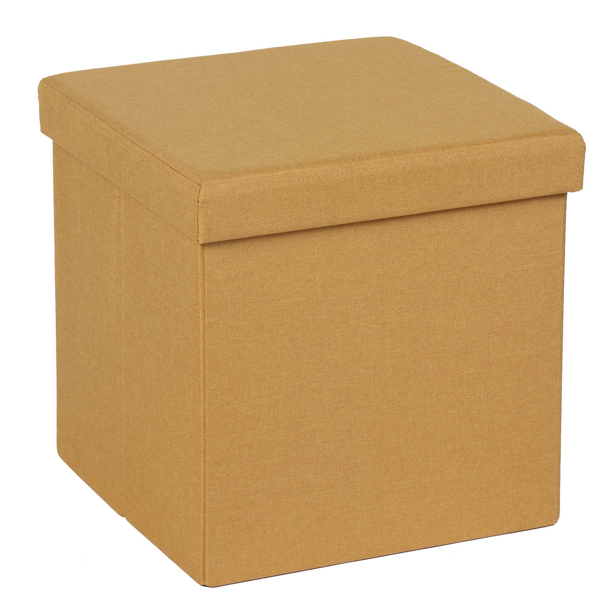 Foldable Ochre Cube Ottoman Ochre