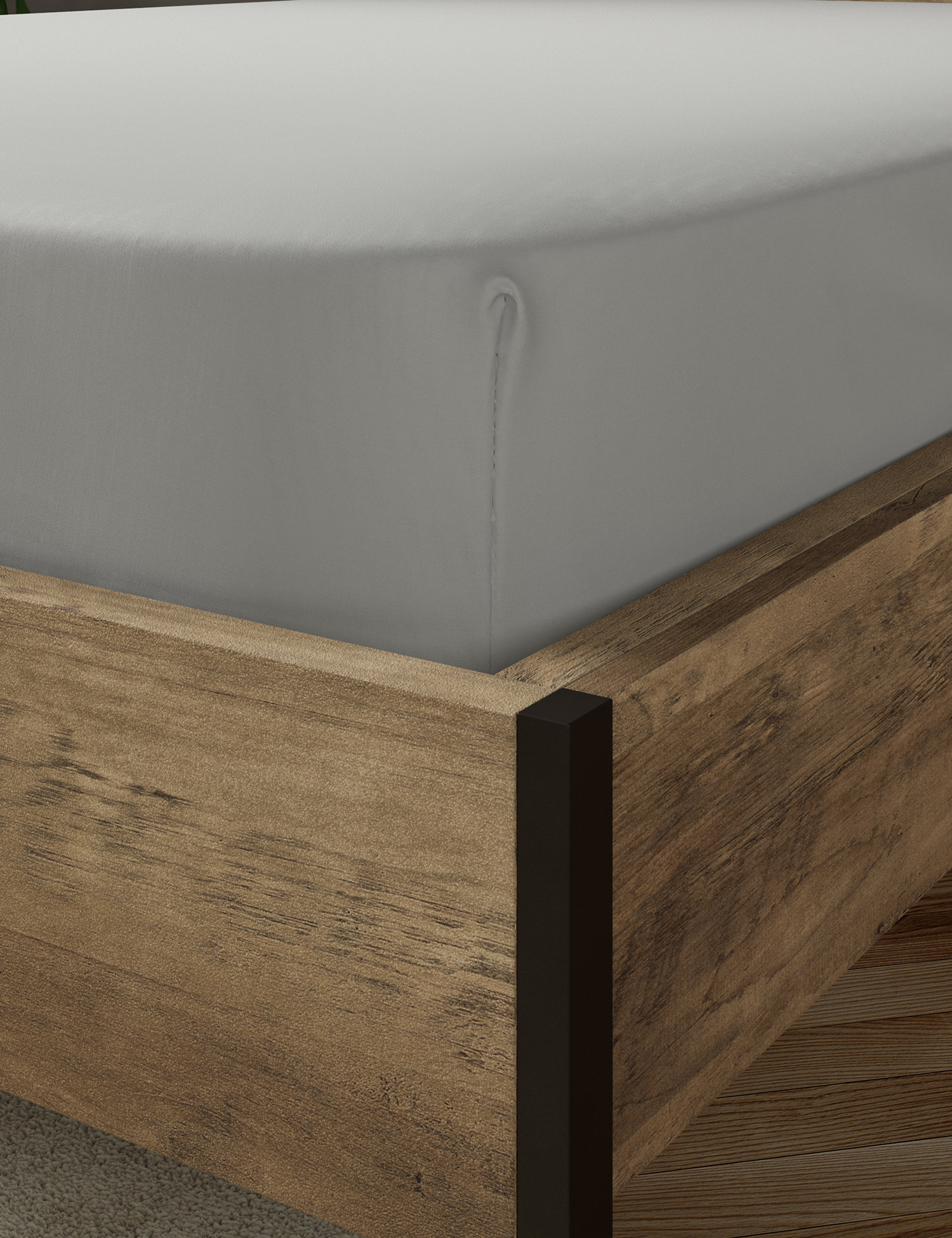 M&S Cotton Blend Non-Iron Fitted Sheet