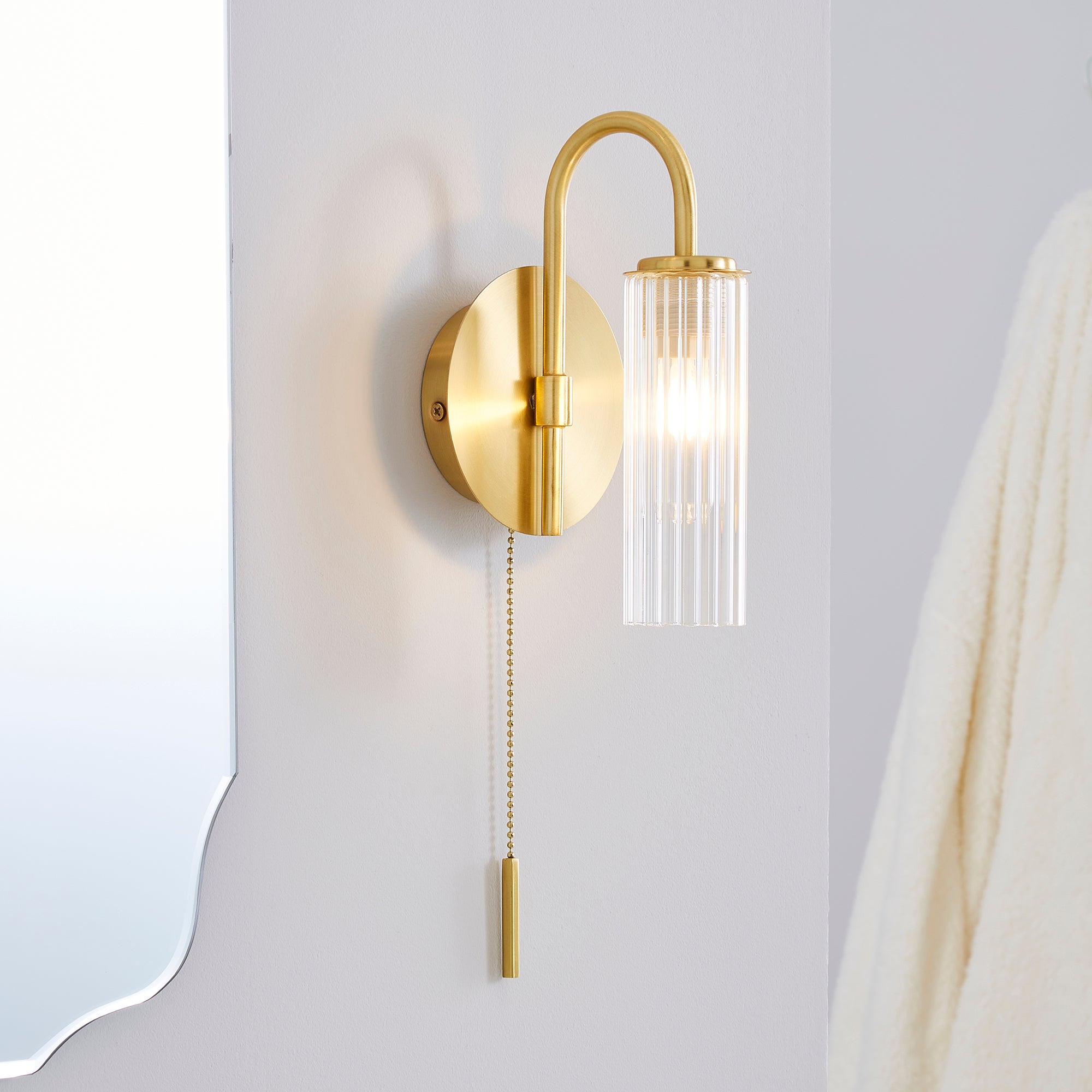Dorma Henstone Bathroom Wall Light Gold