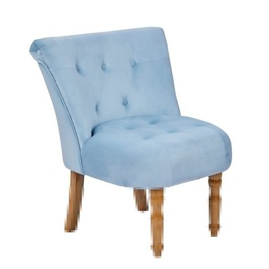 Alger Fabric Occasional Chair In Duck Blue With Wooden Legs