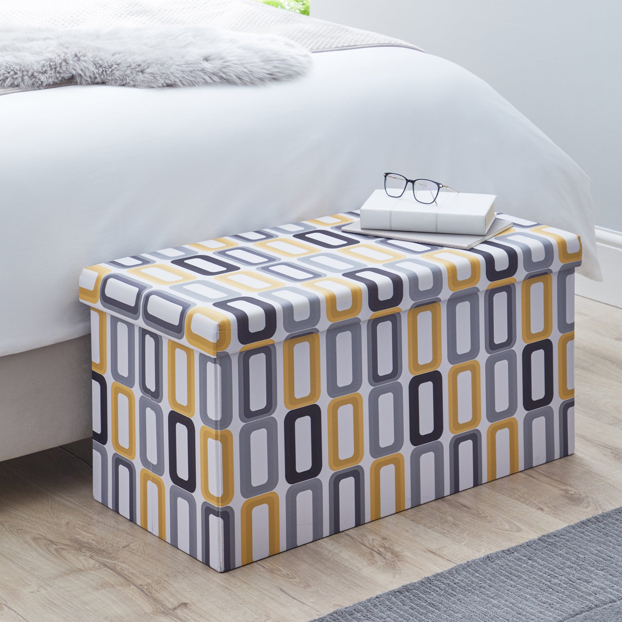 Dahl Ochre Foldable Ottoman Yellow