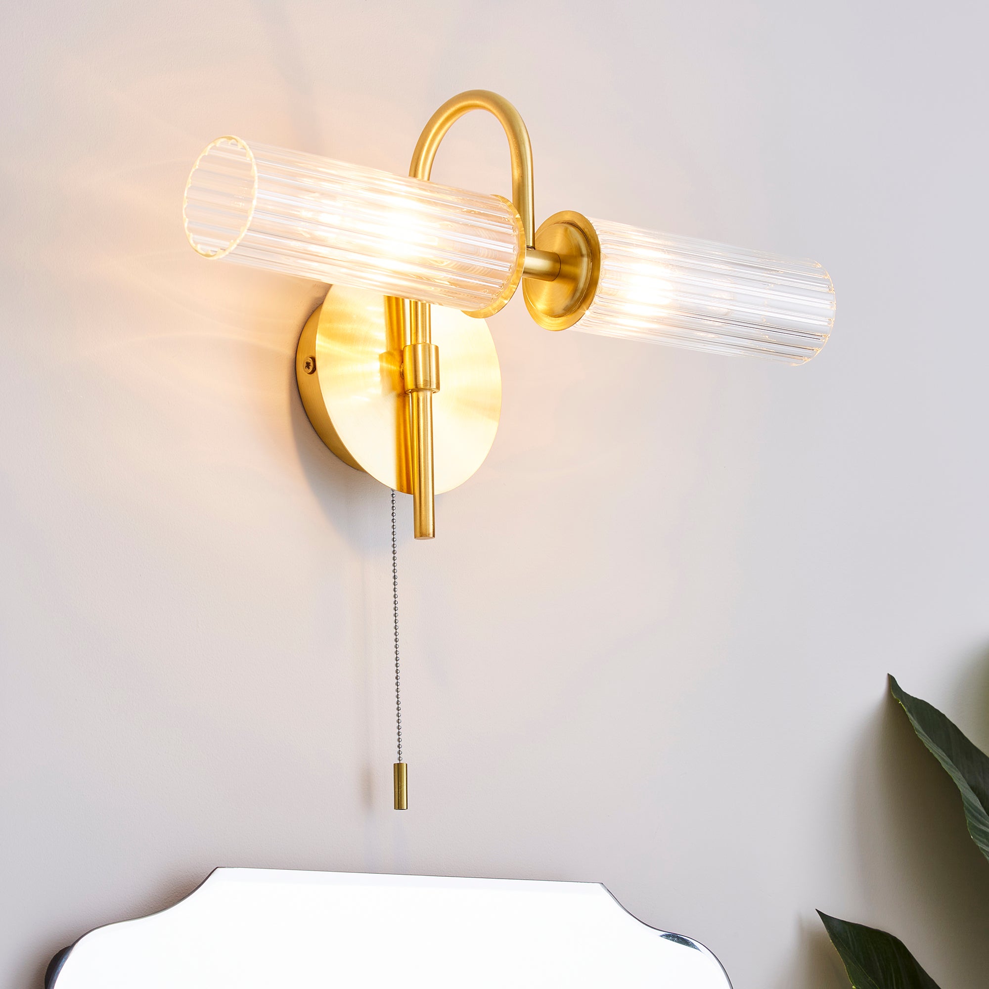 Dorma Henstone Bathroom 2 Light Wall Light Gold